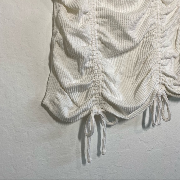 BCX Women’s M Y2K Scrunched Stretch Short Sleeve Casual Top Blouse Elastic - Picture 3 of 8